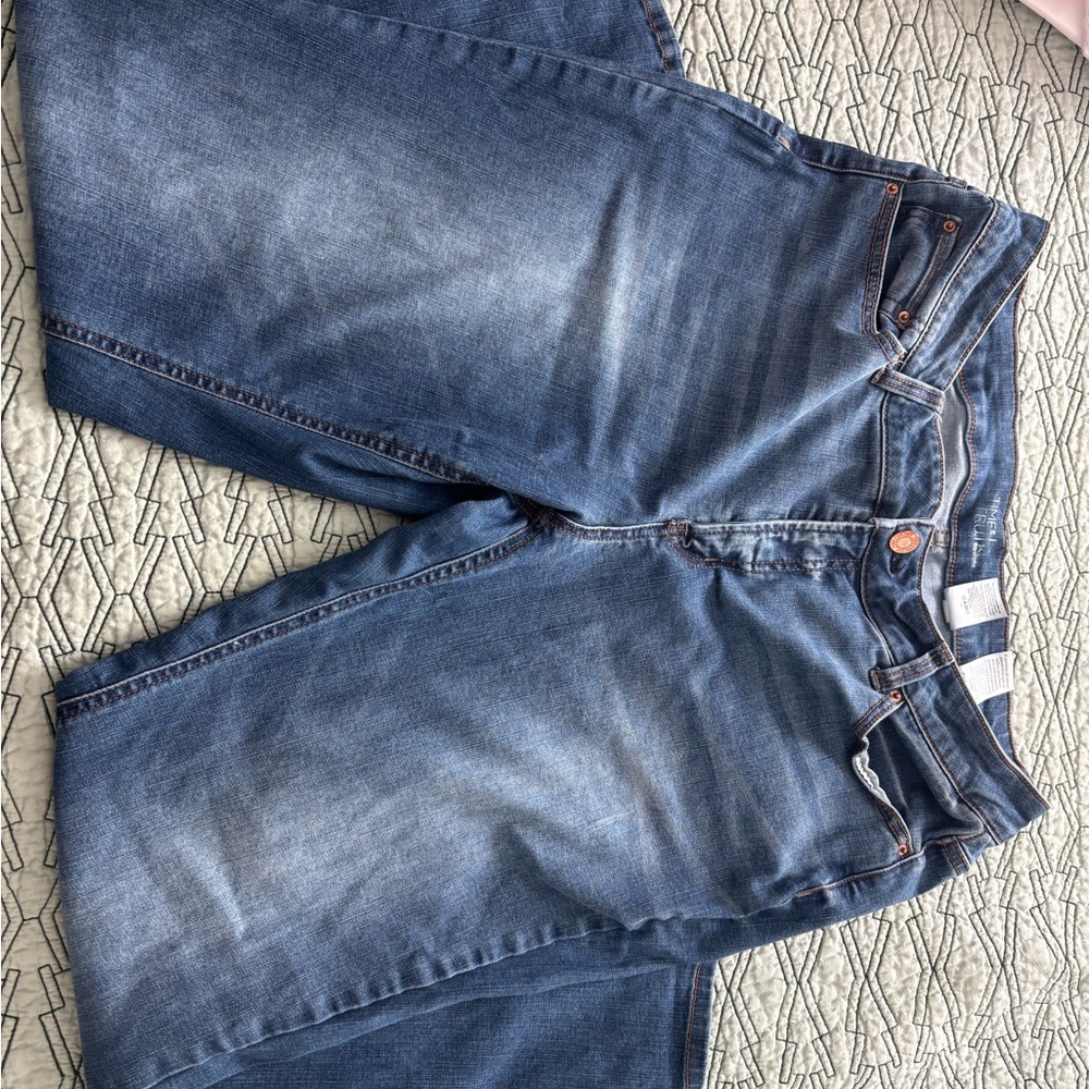 Time and Tru Blue Straight Leg Jeans with Classic Style